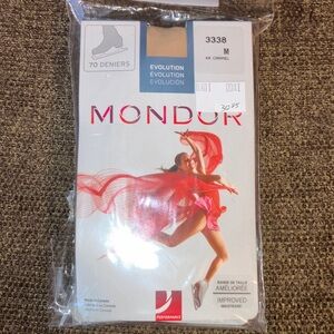 NWT Mondor 70 deniers Figure Skating Tights 3338 Caramel Medium ladies